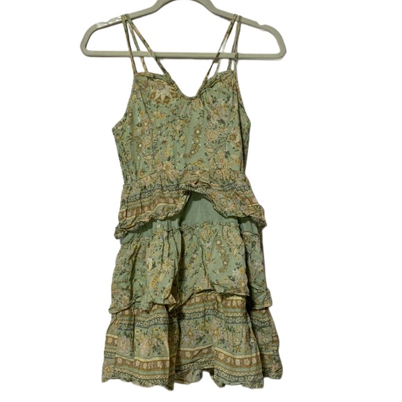 American Eagle Outfitters Dresses & Skirts - American Eagle Green Floral Tiered Mini Dress